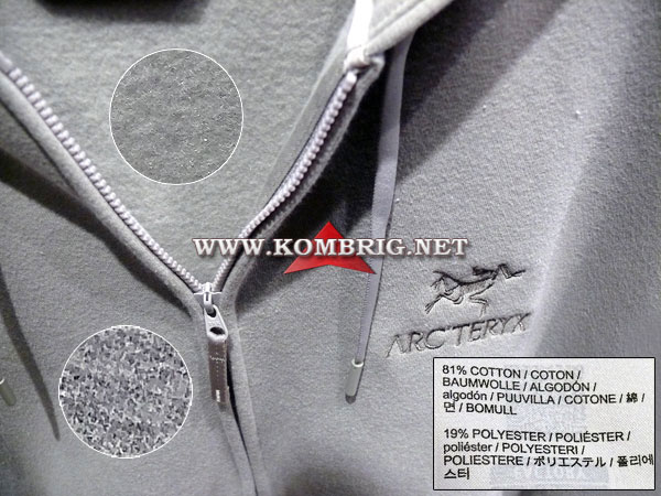 Флис фирмы Arcteryx: 81% хлопка и 19% полиэстера