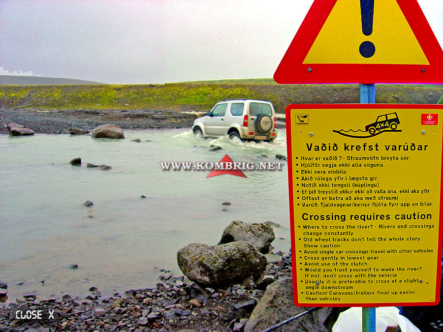 Crossing requires caution, Iceland Highlands